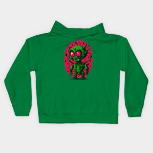 Villain Robot with Evil Smile Kids Hoodie